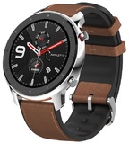 Смарт-Часы Amazfit GTR 47мм stainless steel case, leather strap, brown